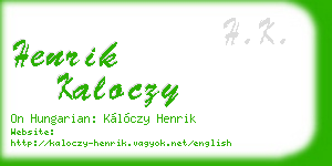 henrik kaloczy business card