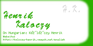 henrik kaloczy business card